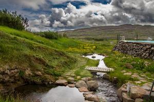 Natural hot spring pools next to Hótel Laugarhóll