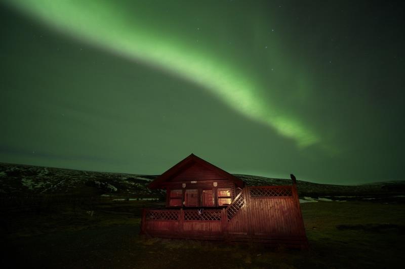 Northern Lights over Signýjarstaðir Cottages