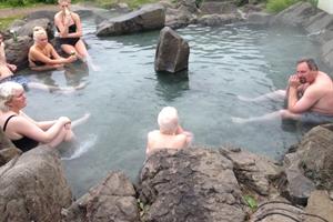 Natural hot spring bathing
