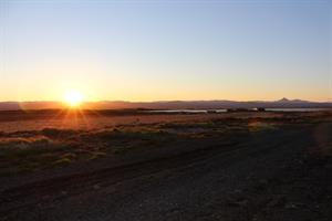 Sunset view at Fossatún