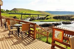 Beautiful view to the River Grímsá from the Fossatún Restaurant,  Café Vinyll