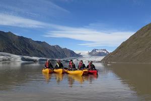 Paddle beneath the glaciated mountains and enjoy Icelandic nature