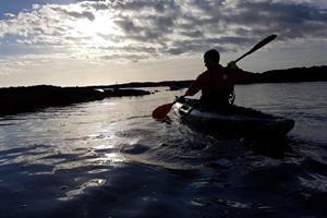 Paddling in the afternoon sun