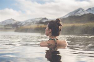Natural open-air pool in Iceland