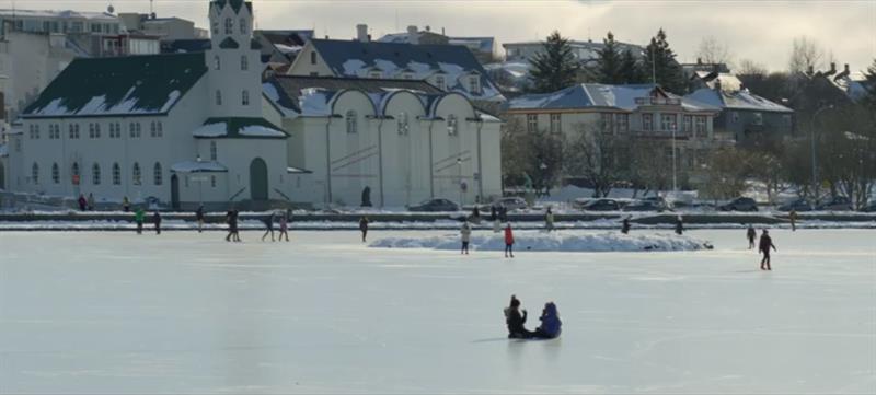 Black Mirror Crocodile - Reykjavik Pond Tjörnin frozen in Winter.png