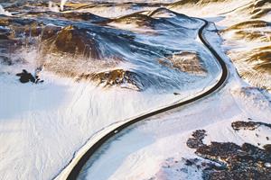 Snowy Curvy Roads in Iceland