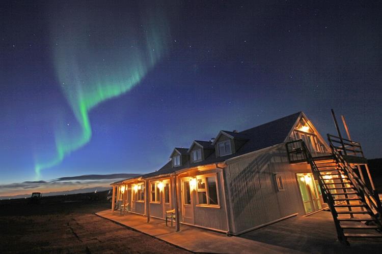  Hotel Lækur in South Iceland is one of the best places to watch the Northern Lights