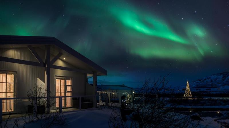 Northern lights over Grimsborgir