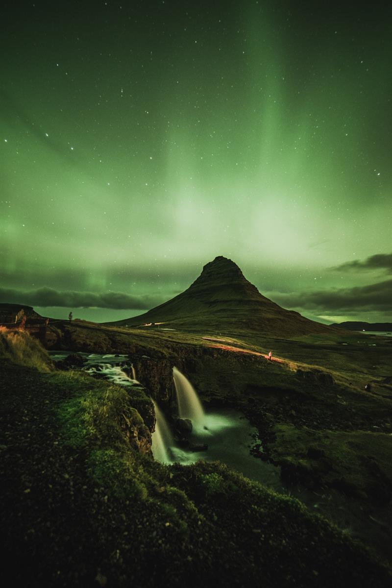 Northern Lights over Kirkjufell in Iceland