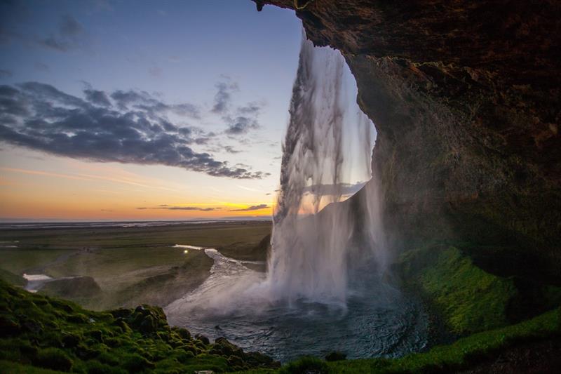 Behind Seljalandsfoss Waterfall