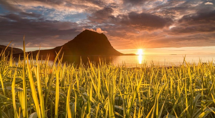 The midnight sun in Iceland