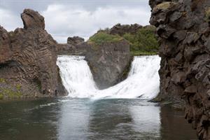 Hjálparfoss Waterfall