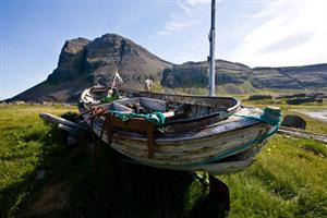 Old boat in Westfjords Iceland