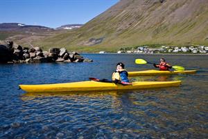 Calm fjord Kayaking Westfjords Iceland