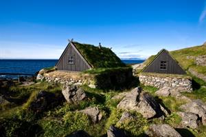Turf houses in Ósvör Westfjords Iceland