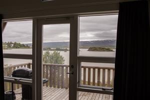 The view from the larger cottage.