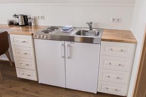 Kitchen facilities in the cottages.