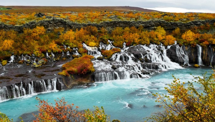 Hraunfossar Lava Falls Hraunfossar Lava Falls