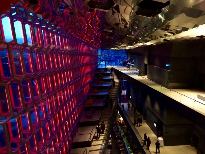 The glass facade of Harpa