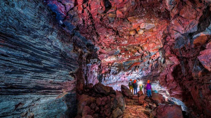 Inside a lava cave