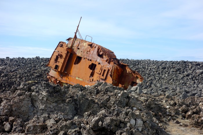 Shipwreck on a beach