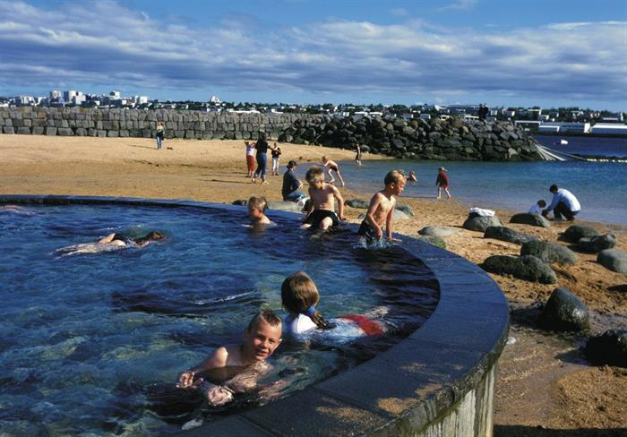 Nauthólsvík Beach in Reykjavík