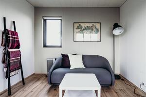 Superior Cottage: Sofa bed in the living room in a 2-4 pers. cottage (37m2) with 1 bedroom.