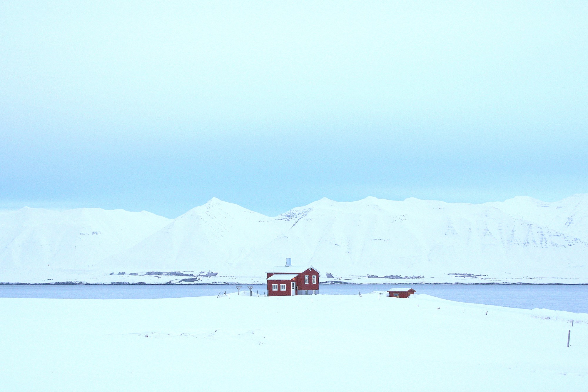 Icelandic cabin in winter