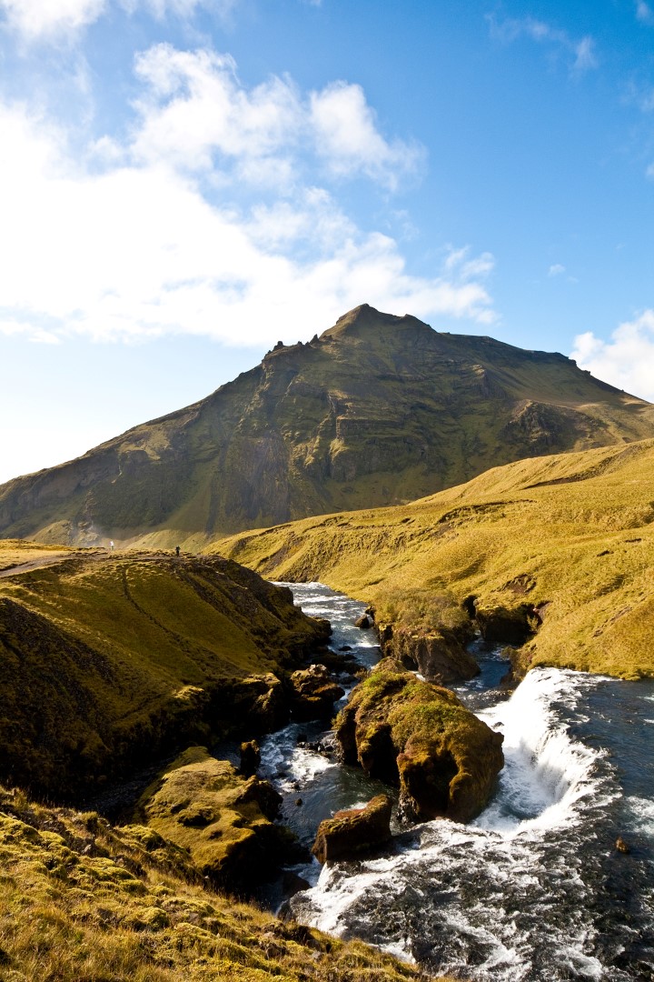 Hiking above Skógafoss