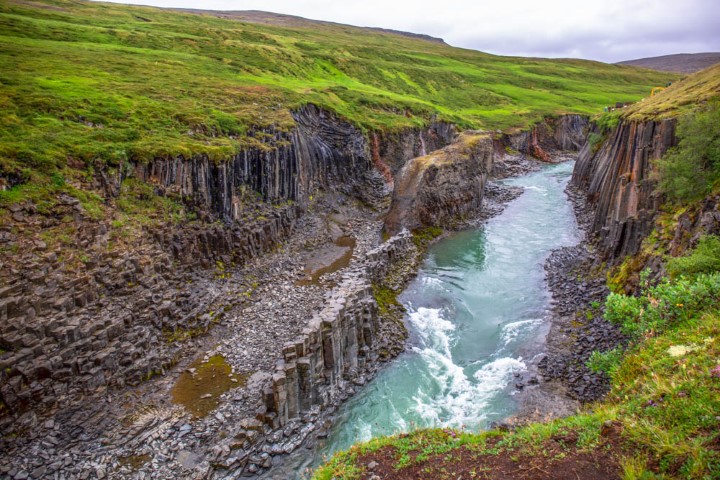 Stunning view of Stuðlagil Canyon
