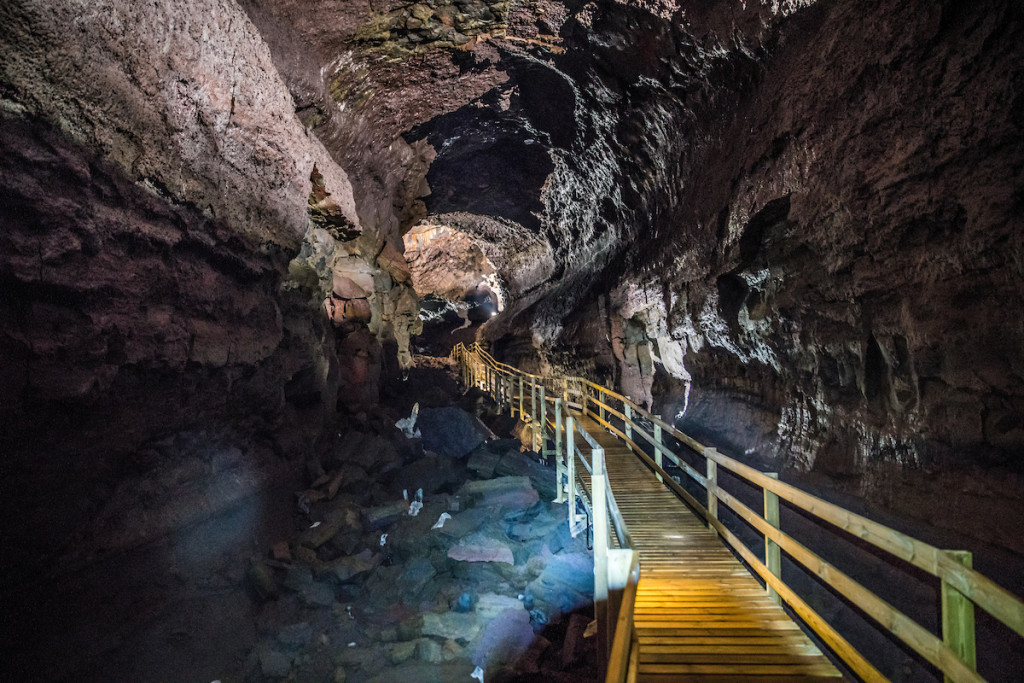 Inside a lava cave