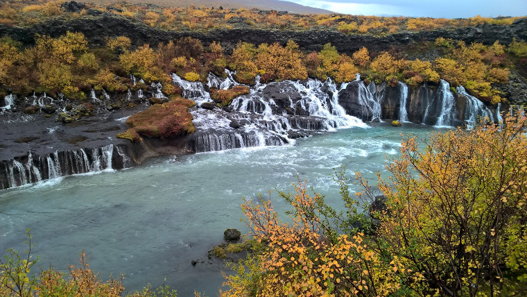 Hraunfossar lava falls