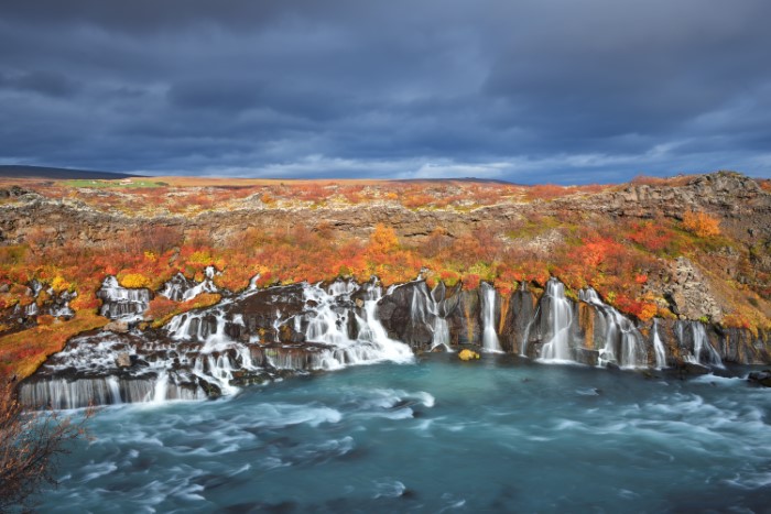 Hraunfossar lava falls Hraunfossar lava falls