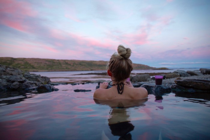 Soak in a geothermal pool