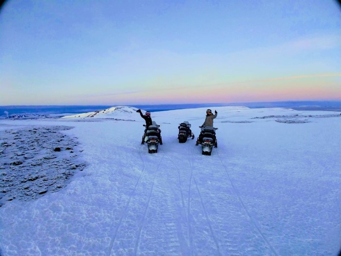 Snowmobile tour in North Iceland
