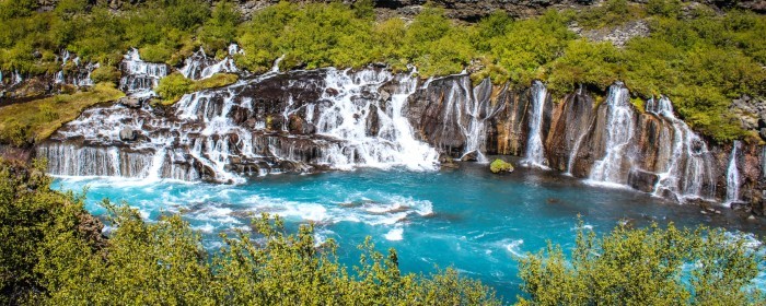 Hraunfossar lava falls