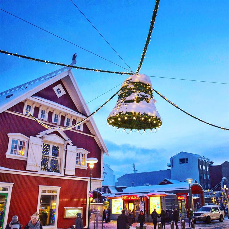 Christmas decorations in Reykjavik