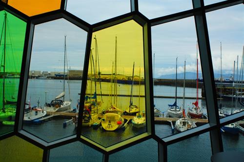 Reykjavik harbor from inside of Harpa.jpg Reykjavik harbor from inside of Harpa.jpg