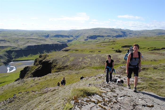 Hiking near Kirkjubæjarklaustur in South Iceland