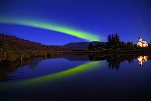 Northern lights at Þingvellir National Park