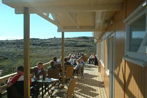 Dinner menu and coffee is offered at the restaurant during summer