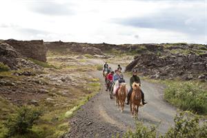 Horse riding with Íshestar surrounded by the lava 
