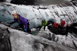 Ice climbing at Sólheimajökull Glacier