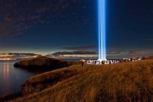 Imagine Peace Tower at Viðey - A memorial to John Lennon from Yoko Ono.
