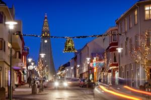Christmas lights in Central Reykjavík