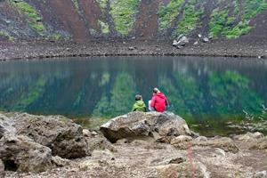 Kerið volcanic crater lake