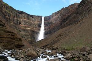 Visit Hengifoss Waterfall in East Iceland.